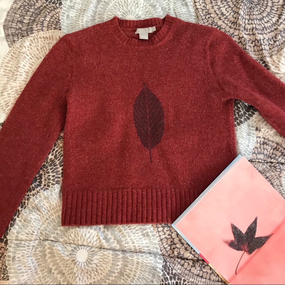 J. Crew - Lambs Wool Leaf Sweater